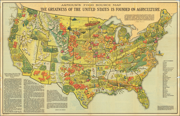 36-United States and Pictorial Maps Map By Armour & Co.