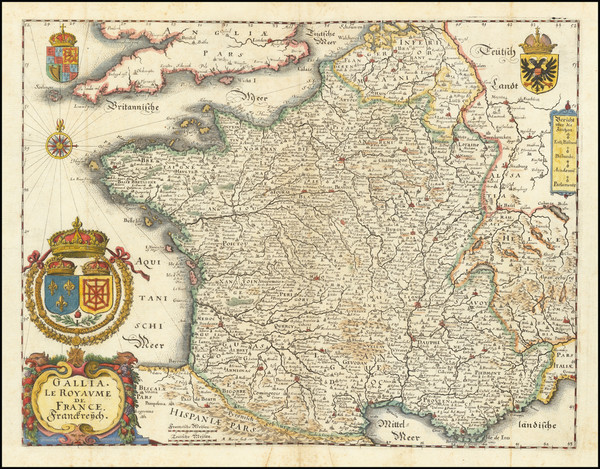 32-France Map By Matthaus Merian