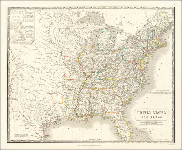 36-United States and Texas Map By Alexander Keith Johnston