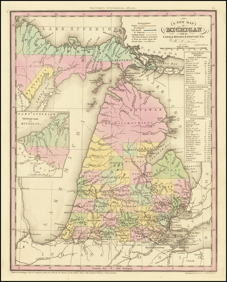 83-Michigan Map By Henry Schenk Tanner