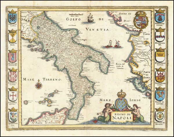 22-Southern Italy Map By Matheus Merian