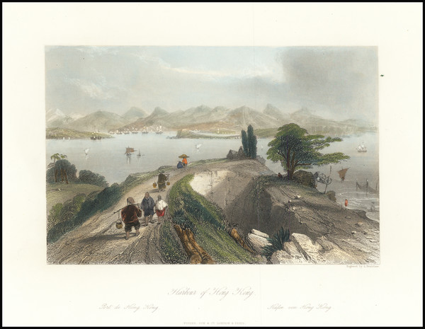 23-Hong Kong Map By Fisher & Son / Thomas Allom