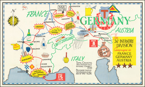 70-Europe, Western Europe and World War II Map By Anonymous