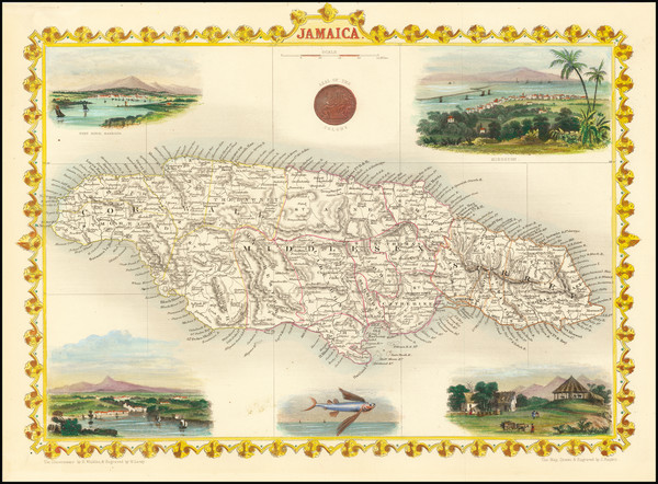 1-Jamaica Map By John Tallis