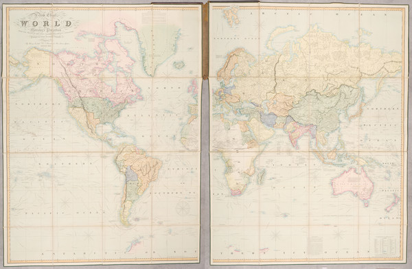 59-World, Polar Maps and Texas Map By Henry Teesdale