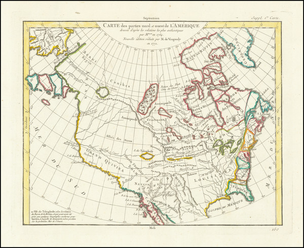 47-Alaska, North America and Canada Map By Denis Diderot / Didier Robert de Vaugondy