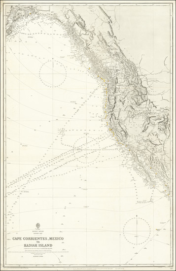 44-Oregon, Washington, Alaska, Baja California, California and Canada Map By British Admiralty