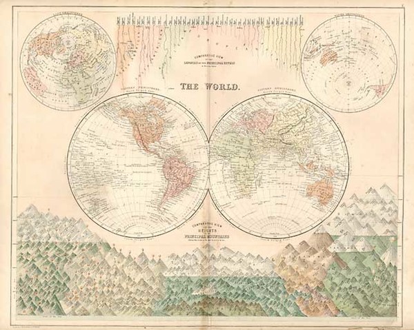 64-World, World and Curiosities Map By Adam & Charles Black