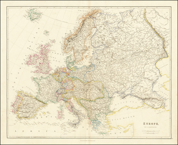 60-Europe Map By John Arrowsmith