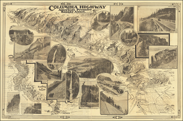 54-Oregon and Pictorial Maps Map By Fred A. Routledge