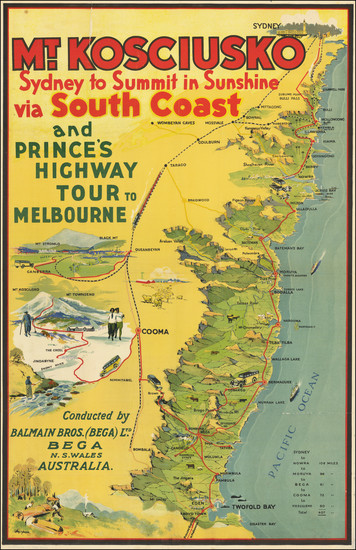 65-Australia and Pictorial Maps Map By Johnson  &  Gallop