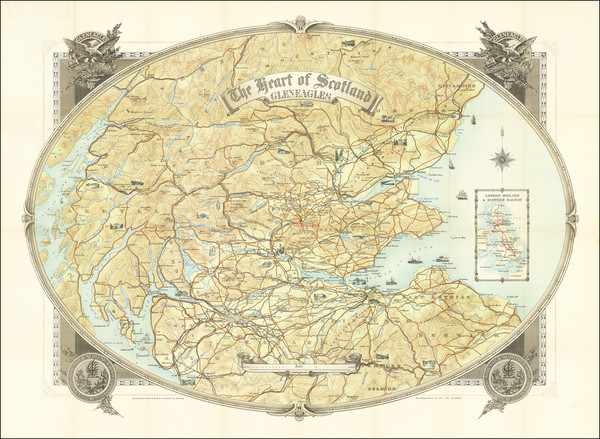 92-Scotland and Pictorial Maps Map By W. & A.K. Johnston / McCorquodale Ltd