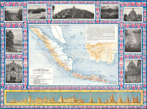 82-Indonesia and Pictorial Maps Map By Dutch East-Indian Government Railways