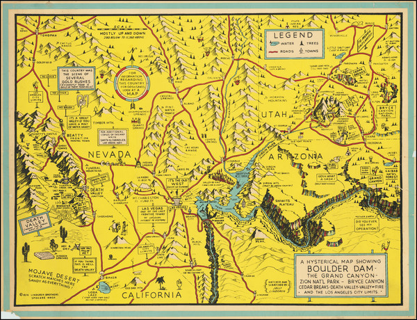 72-Arizona, Utah, Nevada, Utah, Pictorial Maps and California Map By 