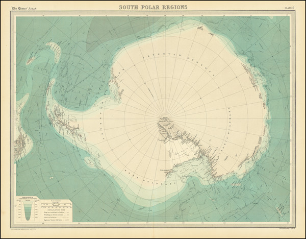 70-Polar Maps Map By John Bartholomew / Times Atlas