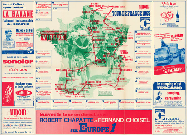 13-France and Pictorial Maps Map By Miroir du Cyclisme