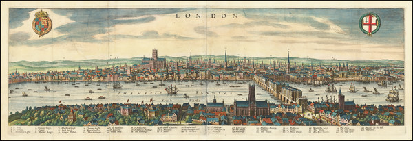 63-London Map By Matthaeus Merian