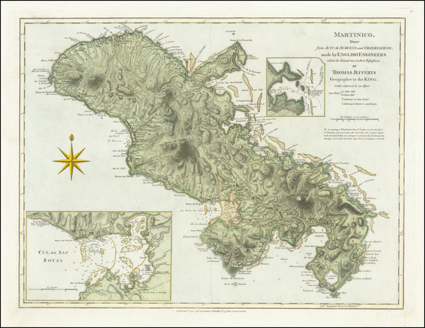 22-Martinique Map By Laurie & Whittle