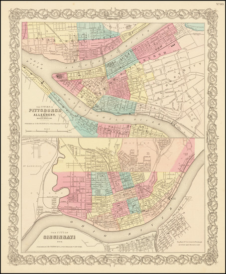 27-Pennsylvania and Ohio Map By Joseph Hutchins Colton