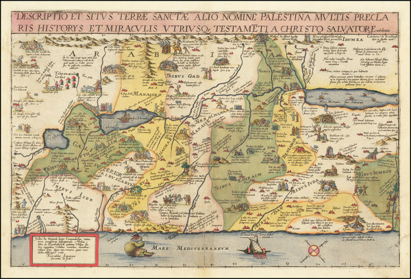 36-Holy Land Map By Gerard de Jode