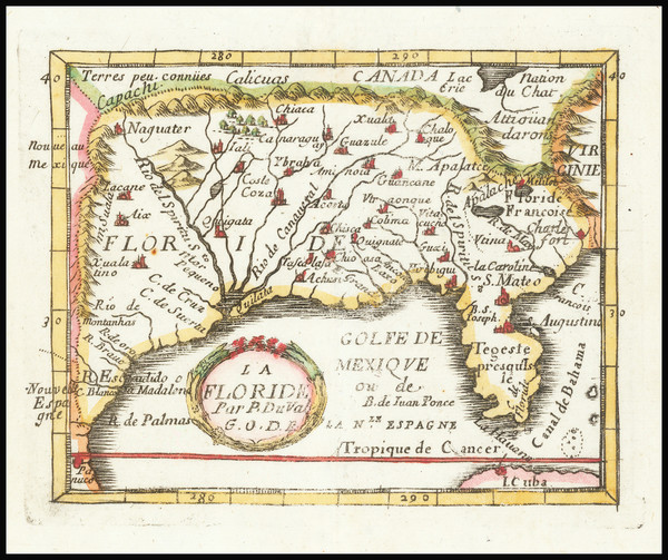 46-Florida and South Map By Pierre Du Val