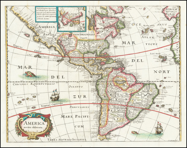 21-South America and America Map By Matheus Merian