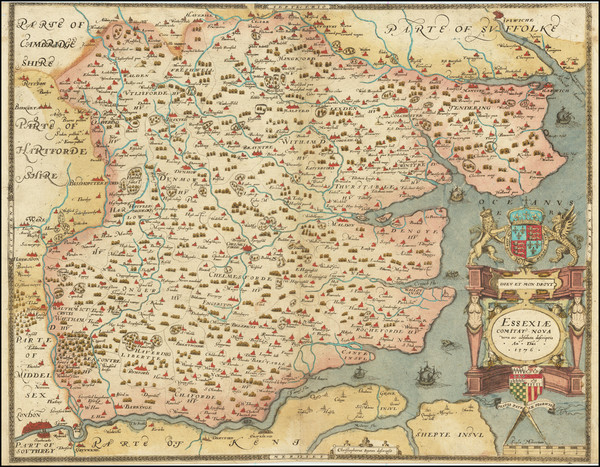 61-British Counties Map By Christopher Saxton