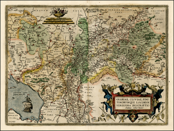 5-Netherlands Map By Abraham Ortelius