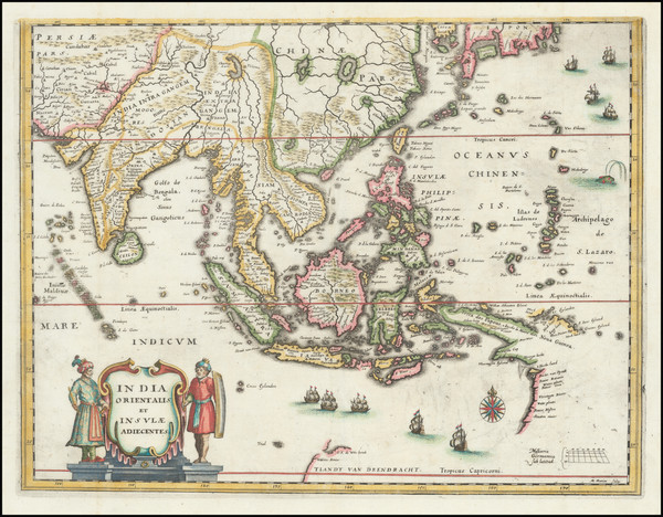 2-China, India, Southeast Asia, Philippines, Australia and Oceania Map By Matthaus Merian