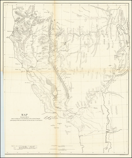 55-Southwest and California Map By U.S. War Department