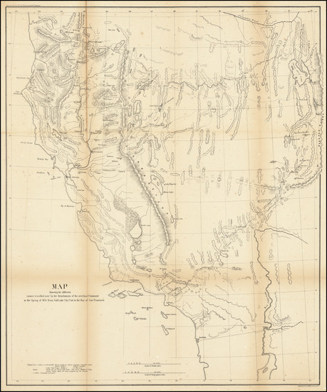 63-Arizona, Utah, Nevada, Utah and California Map By U.S. War Department