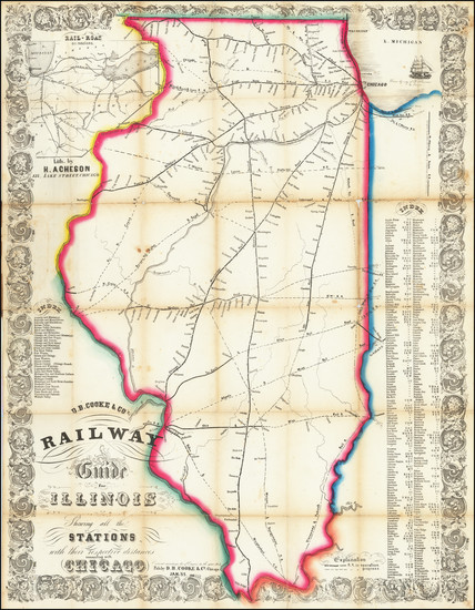 36-Illinois Map By D. B. Cooke