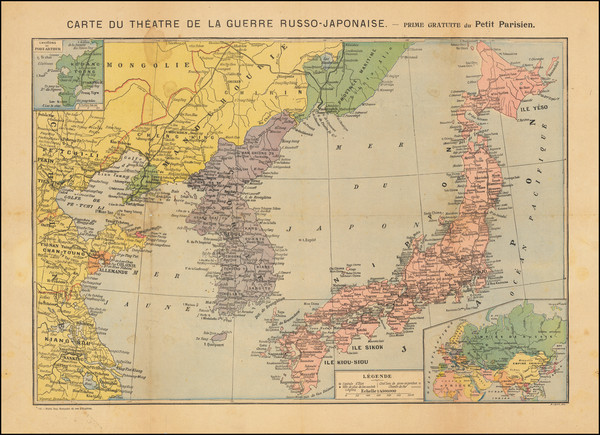 61-China, Japan, Korea and Russia in Asia Map By A Levy