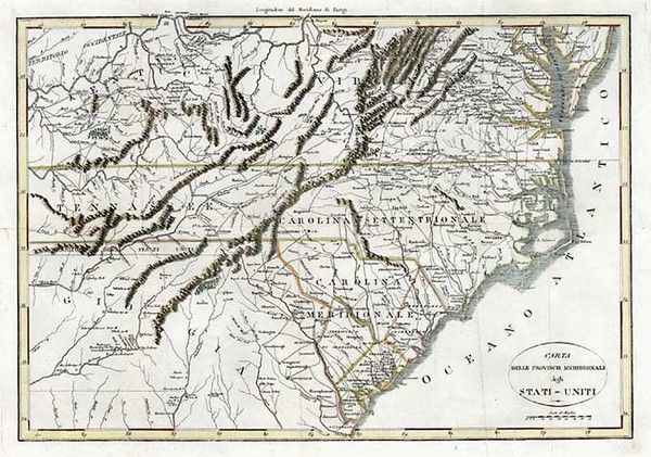 34-South and Southeast Map By Francois A.F. La Rochefoucault-Liancourt