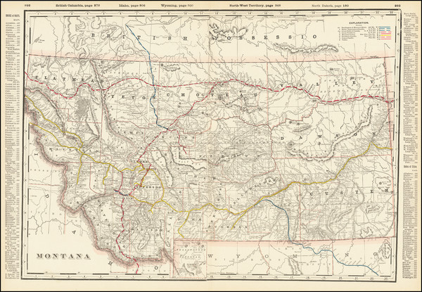 18-Montana Map By George F. Cram