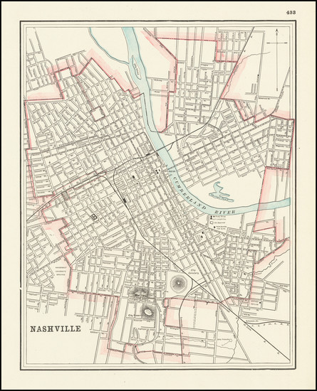 36-Tennessee Map By George F. Cram