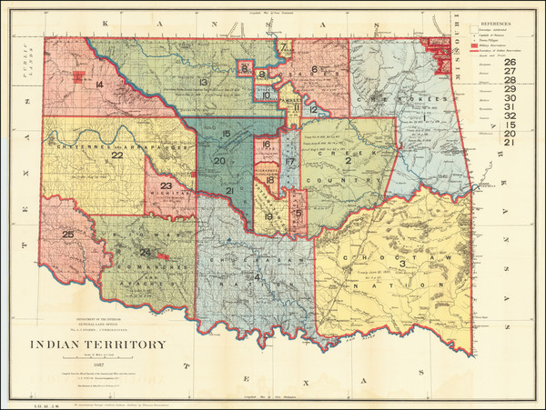 47-Oklahoma & Indian Territory Map By U.S. General Land Office