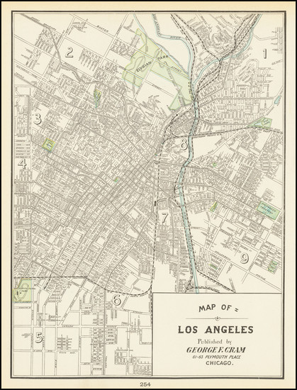 19-Los Angeles Map By George F. Cram