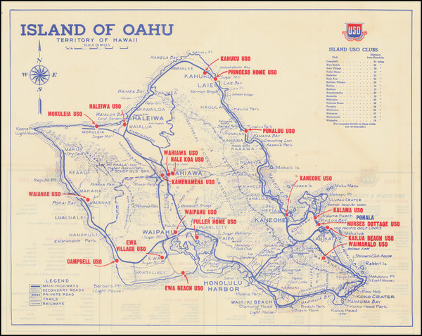 13-Hawaii and Hawaii Map By USO