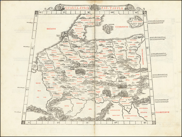 16-Austria, Poland, Denmark and Germany Map By Bernardus Sylvanus