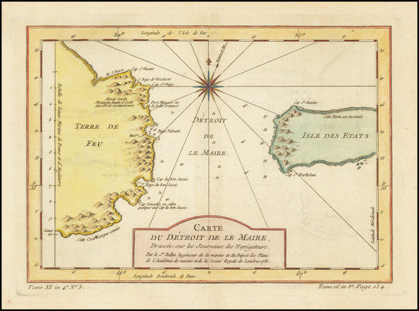 100-Argentina and Chile Map By Jacques Nicolas Bellin