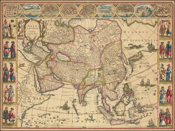 75-Asia Map By Willem Janszoon Blaeu