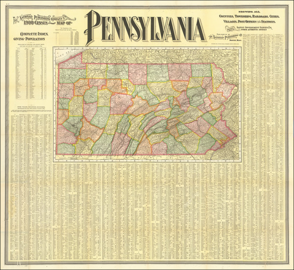 15-Pennsylvania Map By National Publishing Company