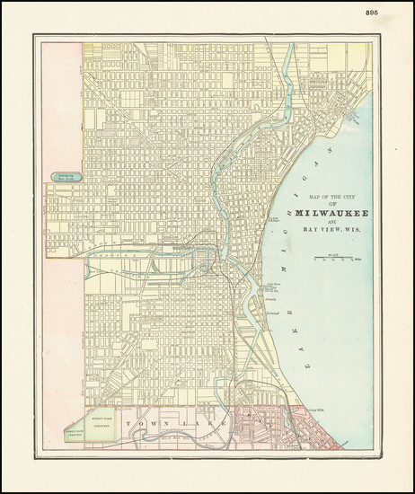 67-Wisconsin Map By George F. Cram