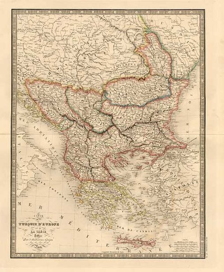 33-Europe, Balkans, Turkey, Balearic Islands and Greece Map By J. Andriveau-Goujon