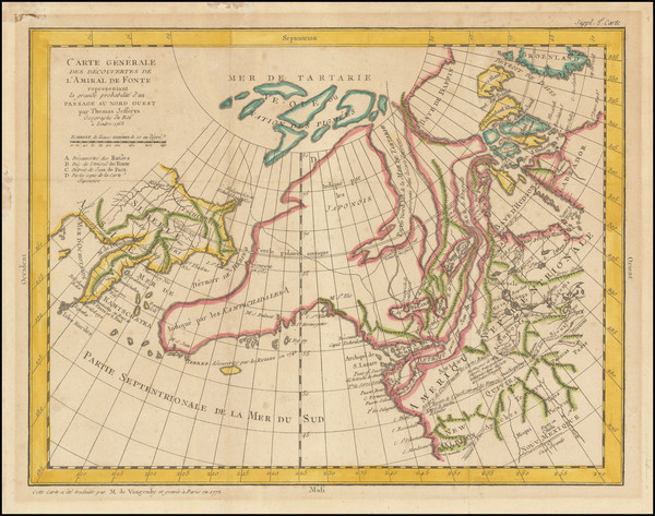 8-Polar Maps, Alaska, Russia in Asia and Canada Map By Denis Diderot / Gilles Robert de Vaugondy