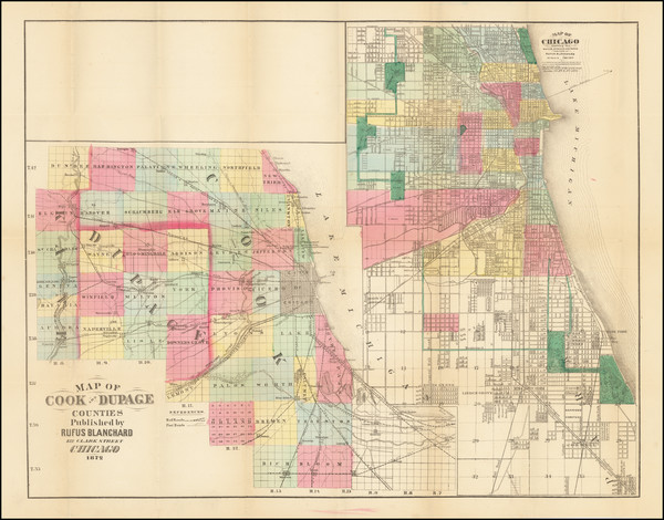 74-Illinois and Chicago Map By Rufus Blanchard