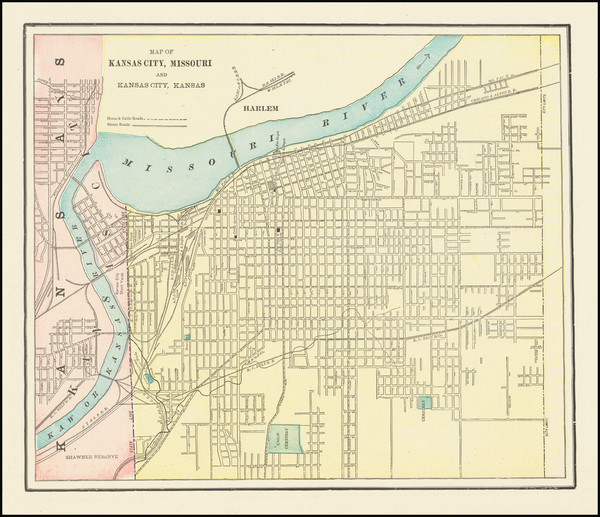 60-Kansas and Missouri Map By George F. Cram