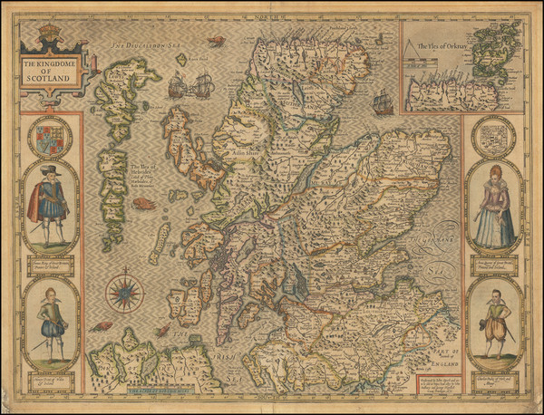 47-Scotland Map By John Speed