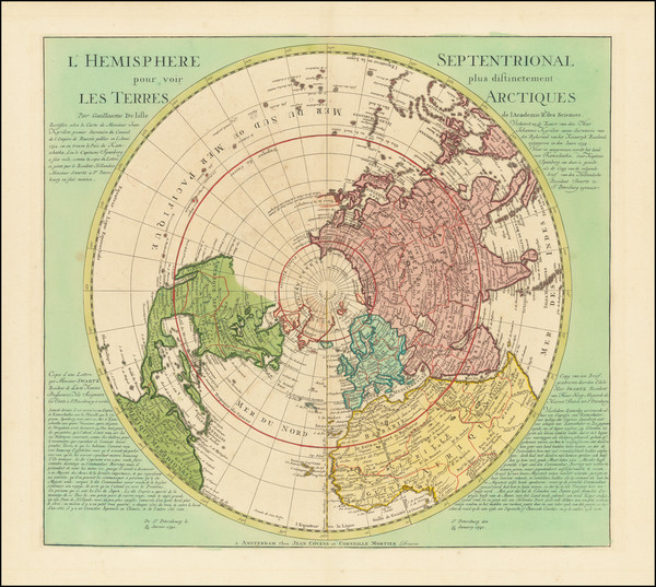 80-Northern Hemisphere and Polar Maps Map By Johannes Covens  &  Cornelis Mortier